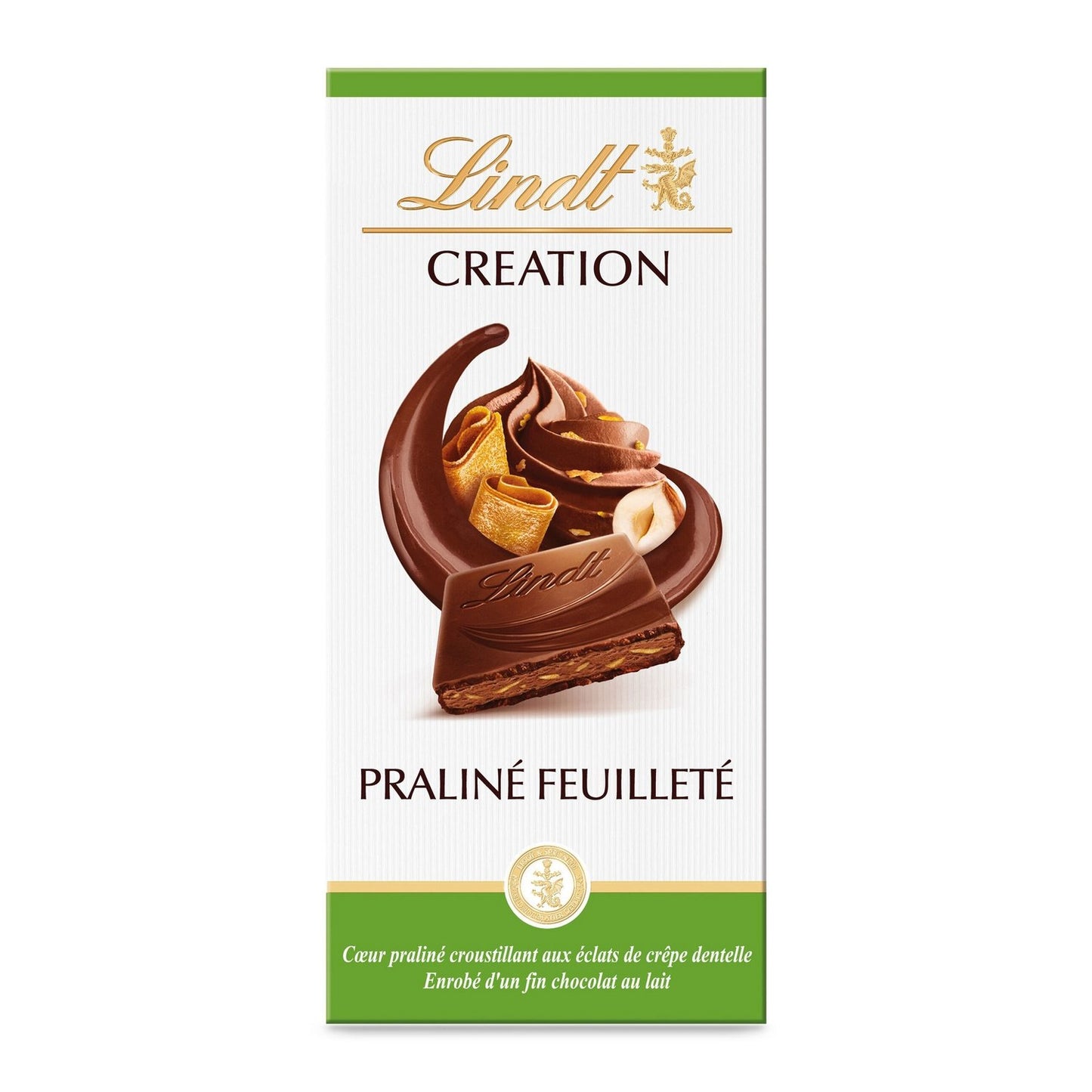 Tablette de Chocolat Lait Création Praliné Feuilleté LINDT La tablette de 150g