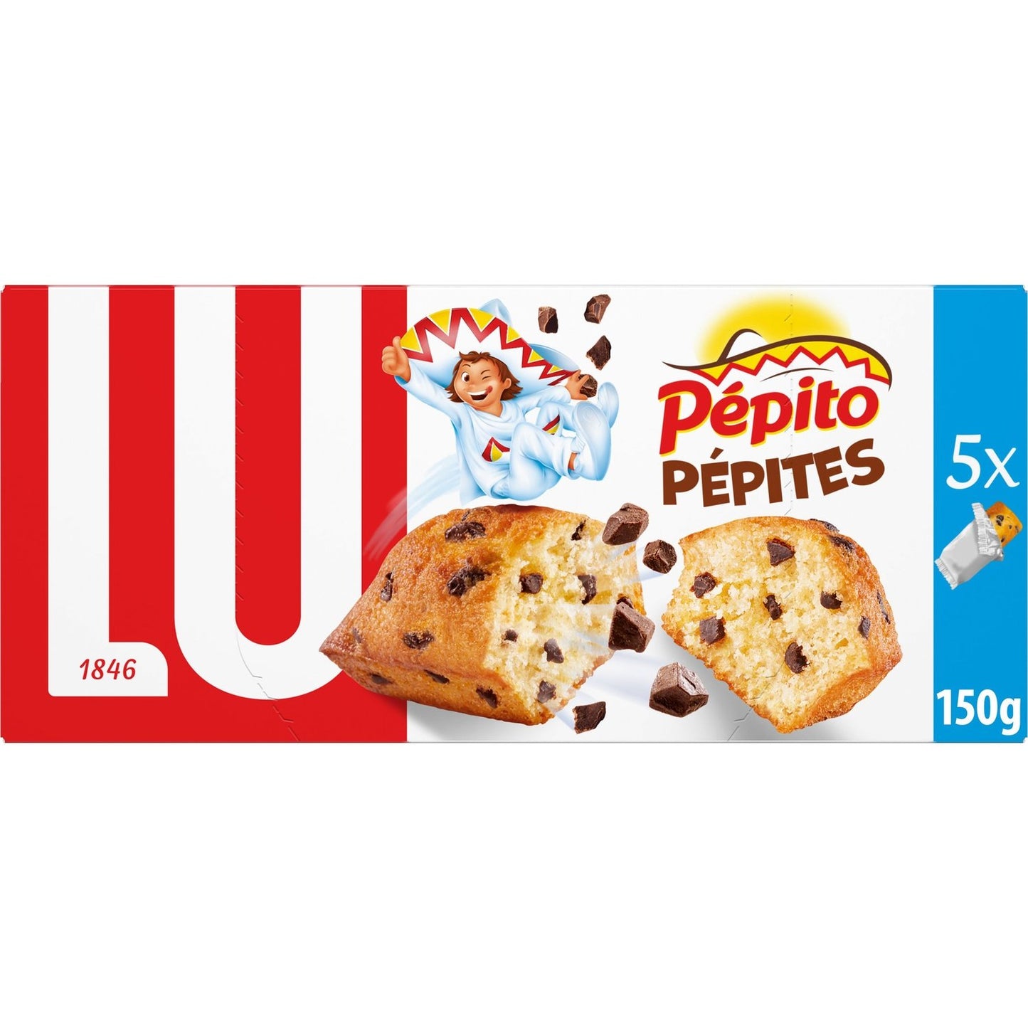 Gâteaux aux Pépites de Chocolat Pepito LU La boîte de 5 sachets - 150 g