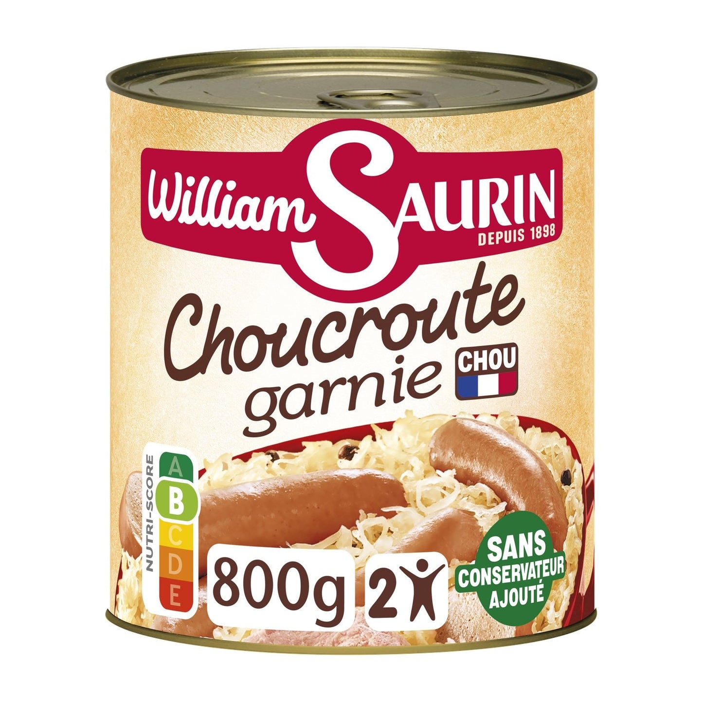 Plat Familial Choucroute Garnie WILLIAM SAURIN la boite de 800g