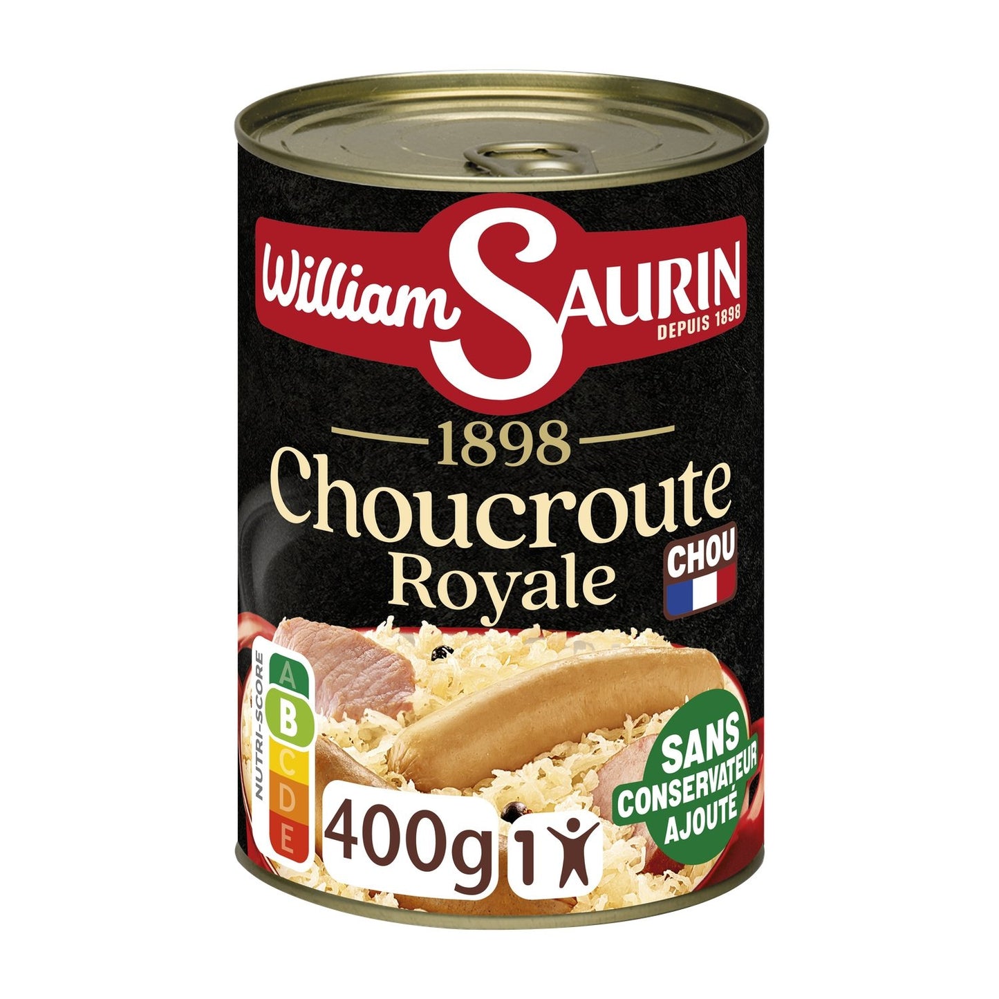 Plat Individuel Choucroute au Riesling WILLIAM SAURIN la boîte de 400g