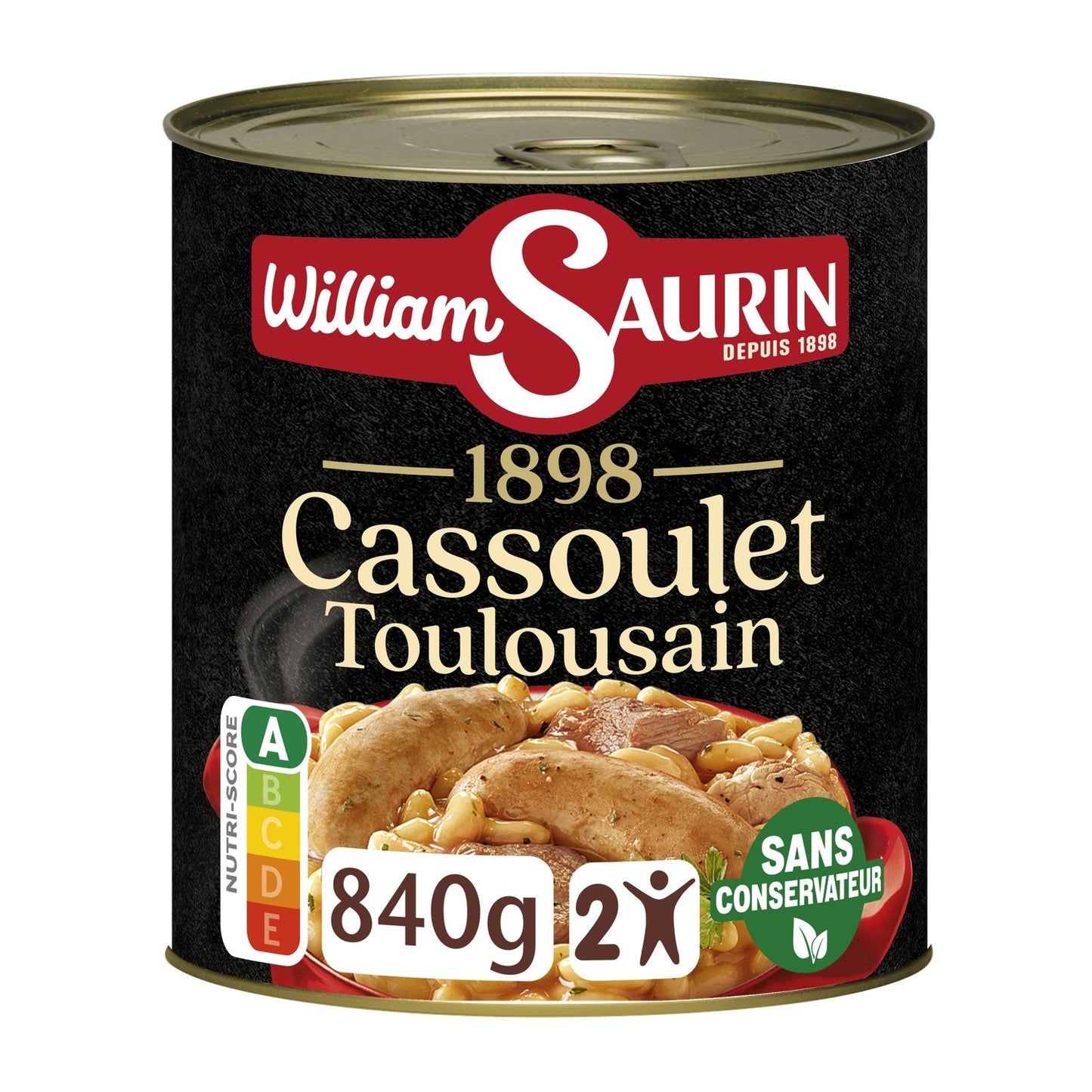Plat Familial Cassoulet Toulousain WILLIAM SAURIN la boite de 840g