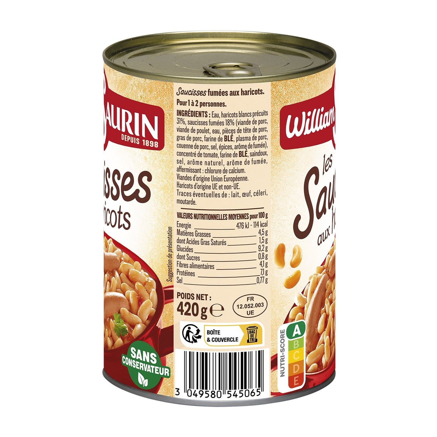 Individual Dish Sausages with Beans WILLIAM SAURIN