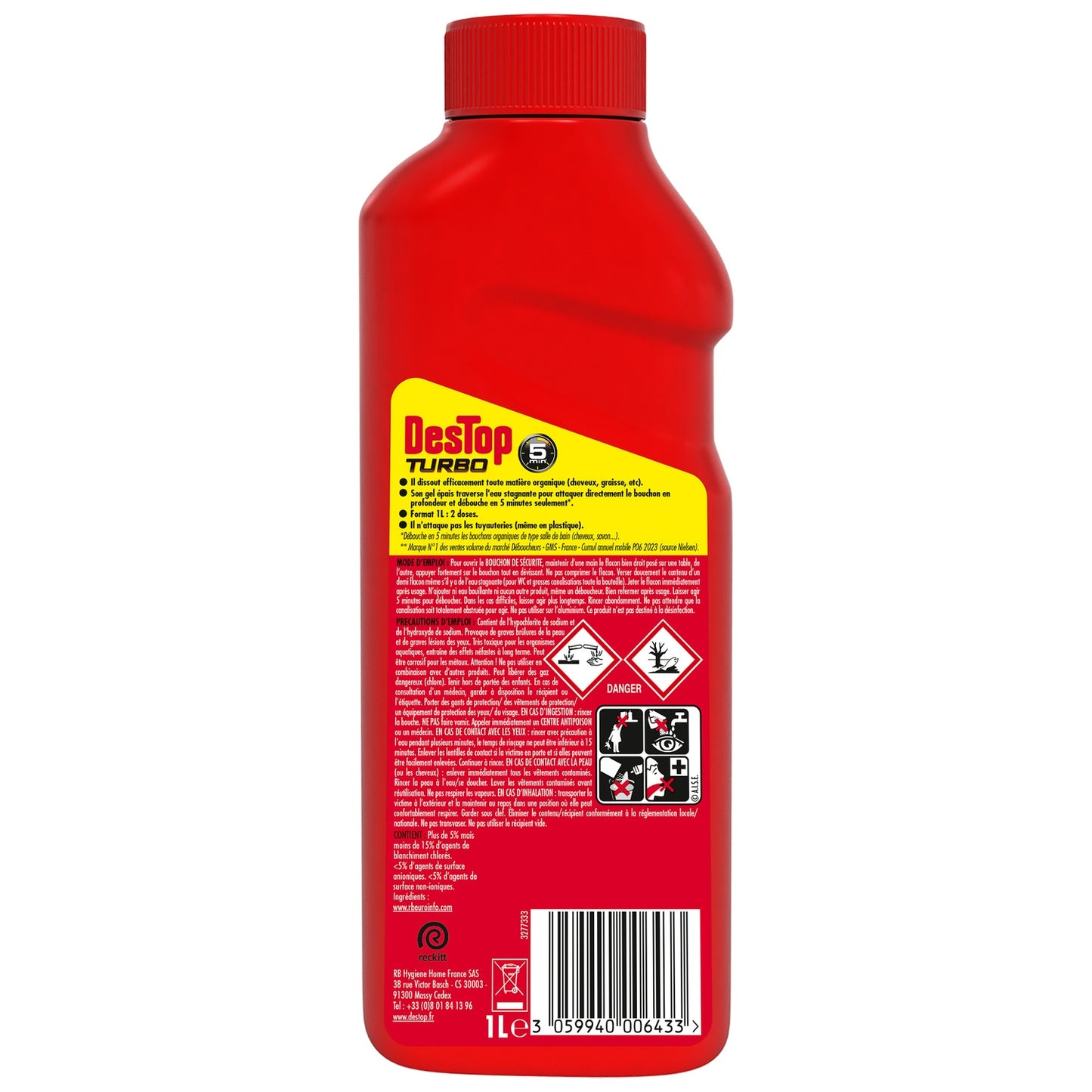 Ultra Fast Gel Drain Unblocker with Bleach + Soda 2 Doses DESTOP