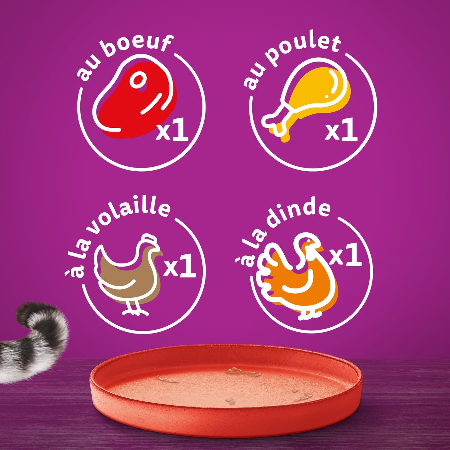Pâtée pour Chat Adulte en Sauce Boeuf Agneau Veau Dinde Canard Poulet Gibier Volaille la Carte du Boucher WHISKAS
