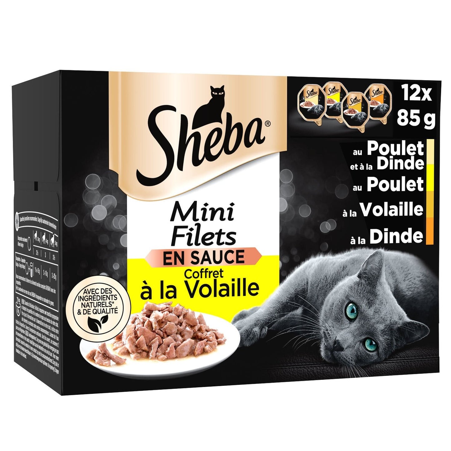 Pâtée pour Chat Adulte Mini Filets en Sauce Volaille SHEBA les 12 boites de 85g