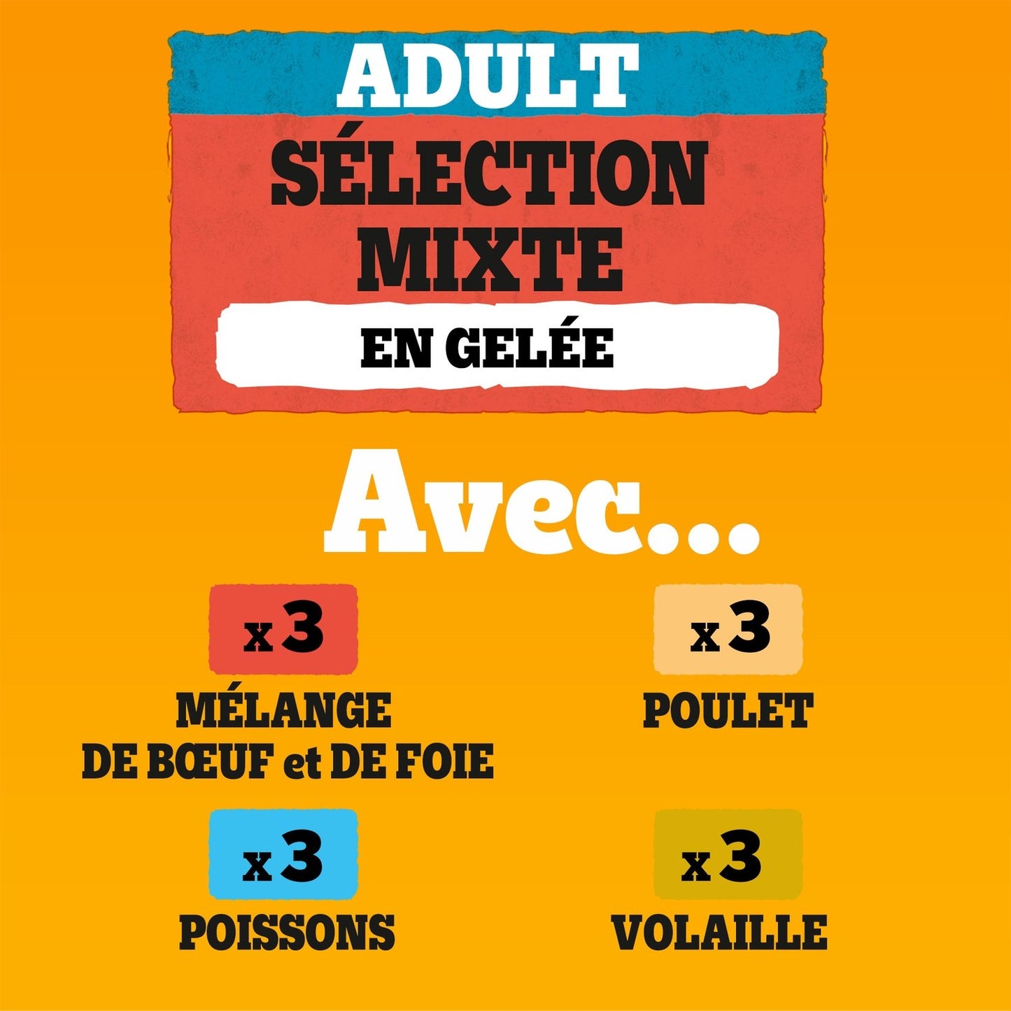 Pâtée pour Chien Adulte Gelée Poulet Boeuf Agneau Volaille Vital Protection PEDIGREE