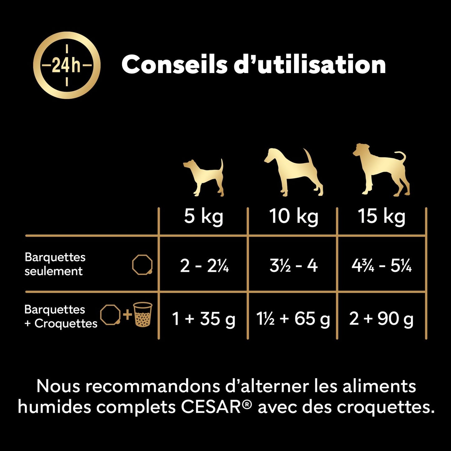 Pâtée pour Chien Sénior Gelée Poulet Boeuf Agneau Dinde CESAR
