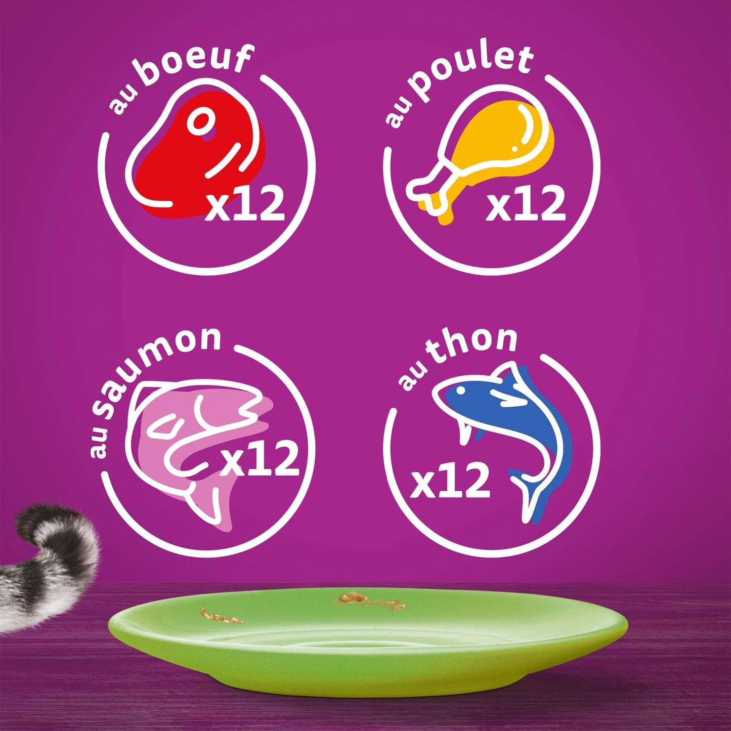 WHISKAS Mixed Menu Adult Cat Food in Jelly Chicken Beef Salmon Tuna
