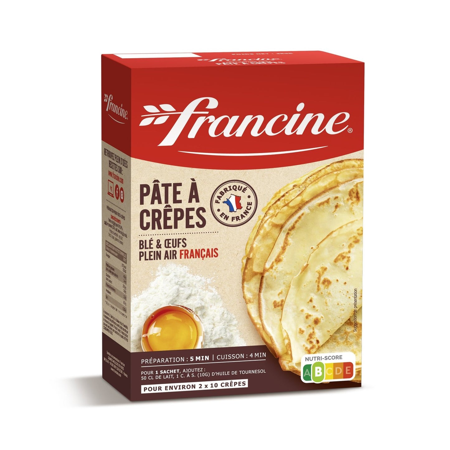 Préparation pour Crêpes FRANCINE les 2 sachets de 190 g