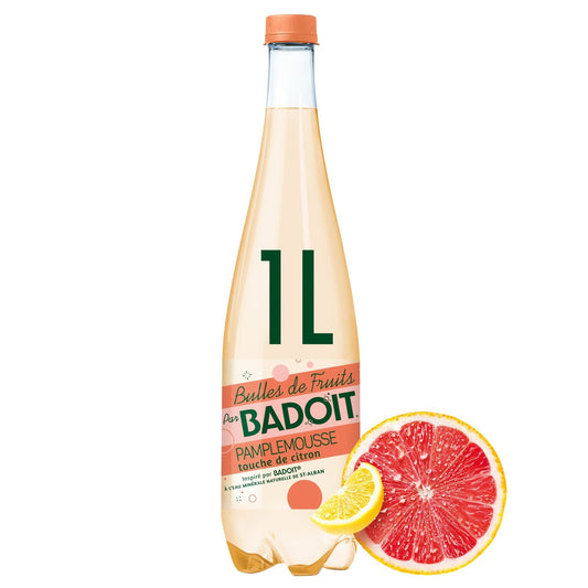 BADOIT Grapefruit Lime Flavored Sparkling Water Fruit Bubbles