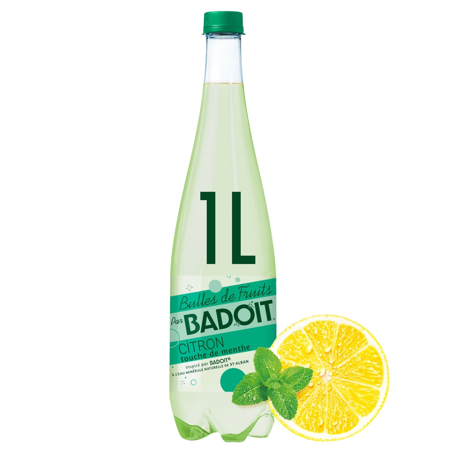 BADOIT Lemon Mint Flavored Sparkling Water with Fruit Bubbles