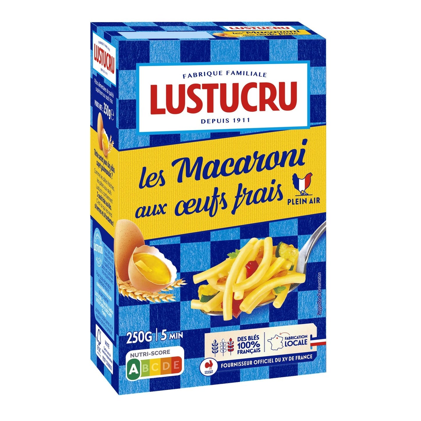 Pâtes Macaroni LUSTUCRU la boite de 250 g