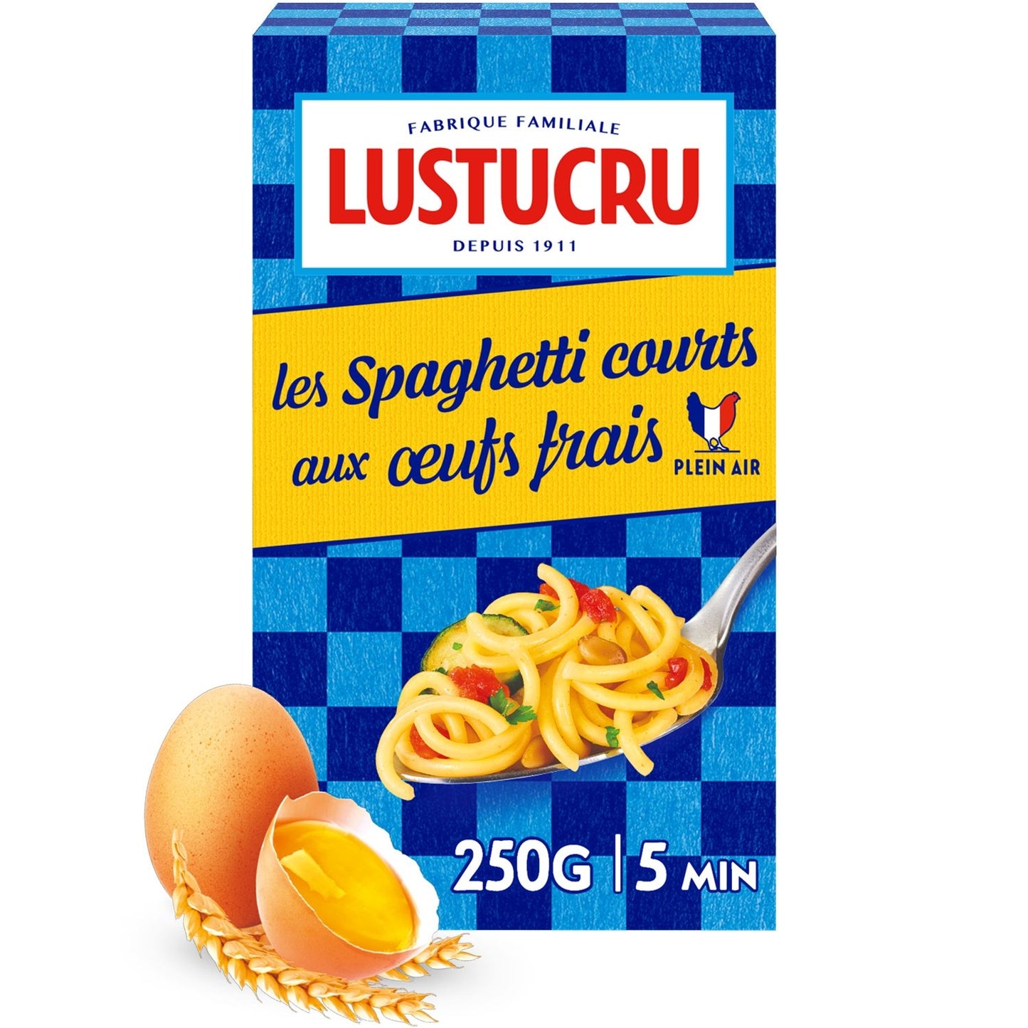 Pâtes Spaghetti Courts LUSTUCRU la boite de 250 g