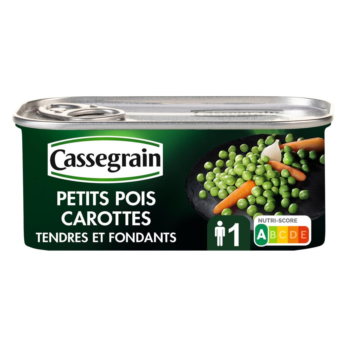 Petits Pois Carottes Tendres et Fondants CASSEGRAIN la boîte de 130g