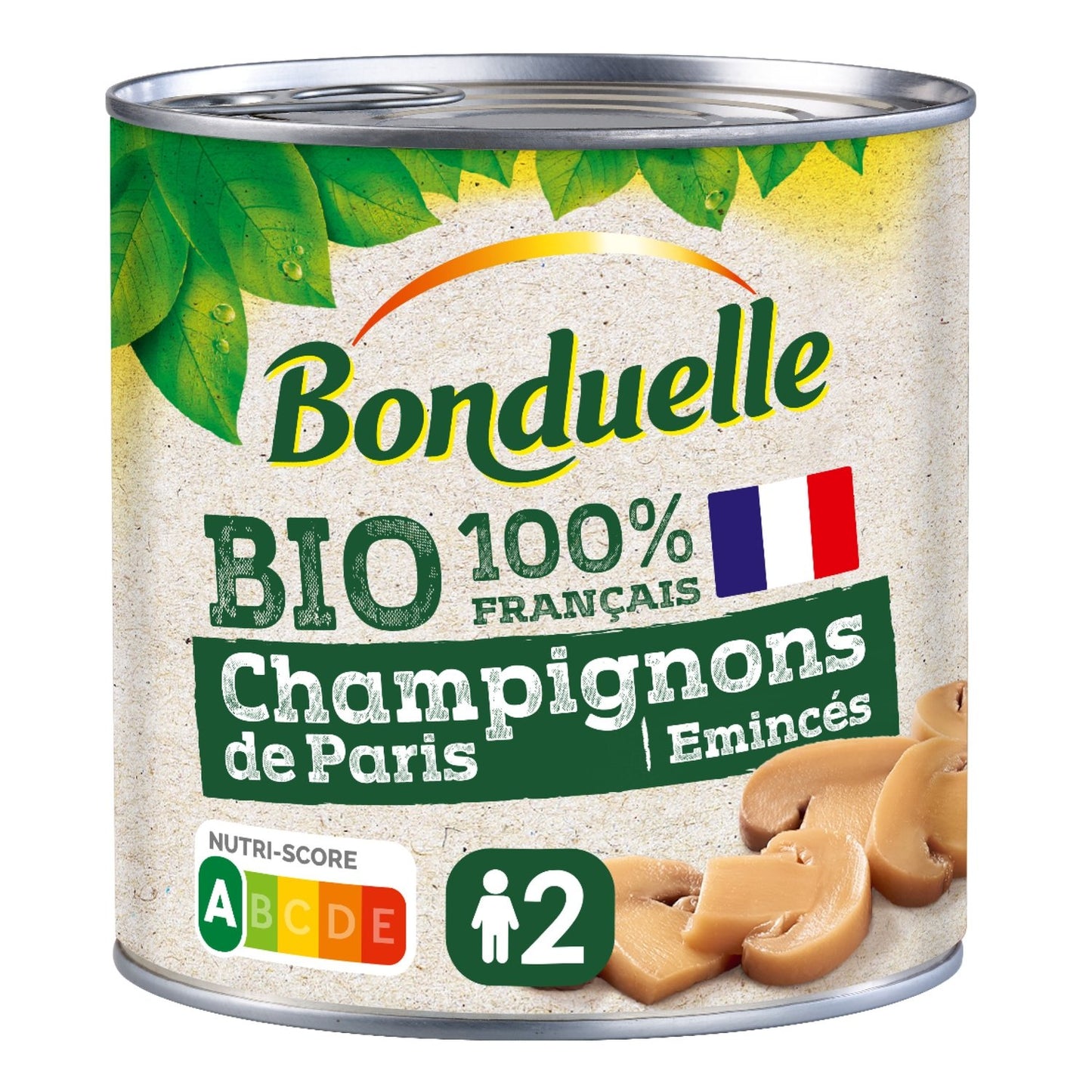 Champignons de Paris Émincés Bio BONDUELLE la boîte de 230g