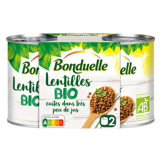 Lentils Cooked in Very Little Juice Organic BONDUELLE