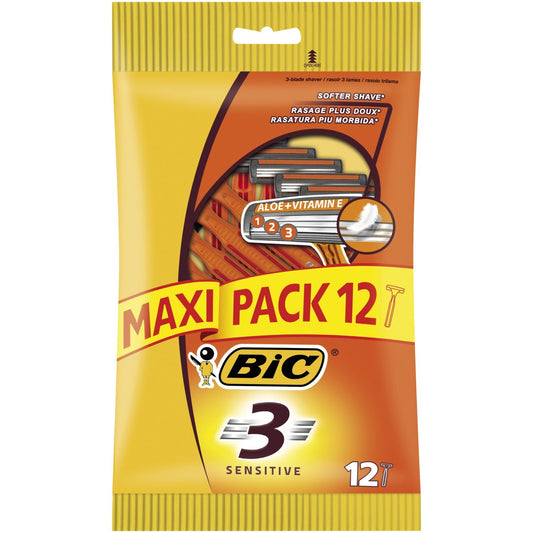 BIC Sensitive 3-Blade Disposable Razors