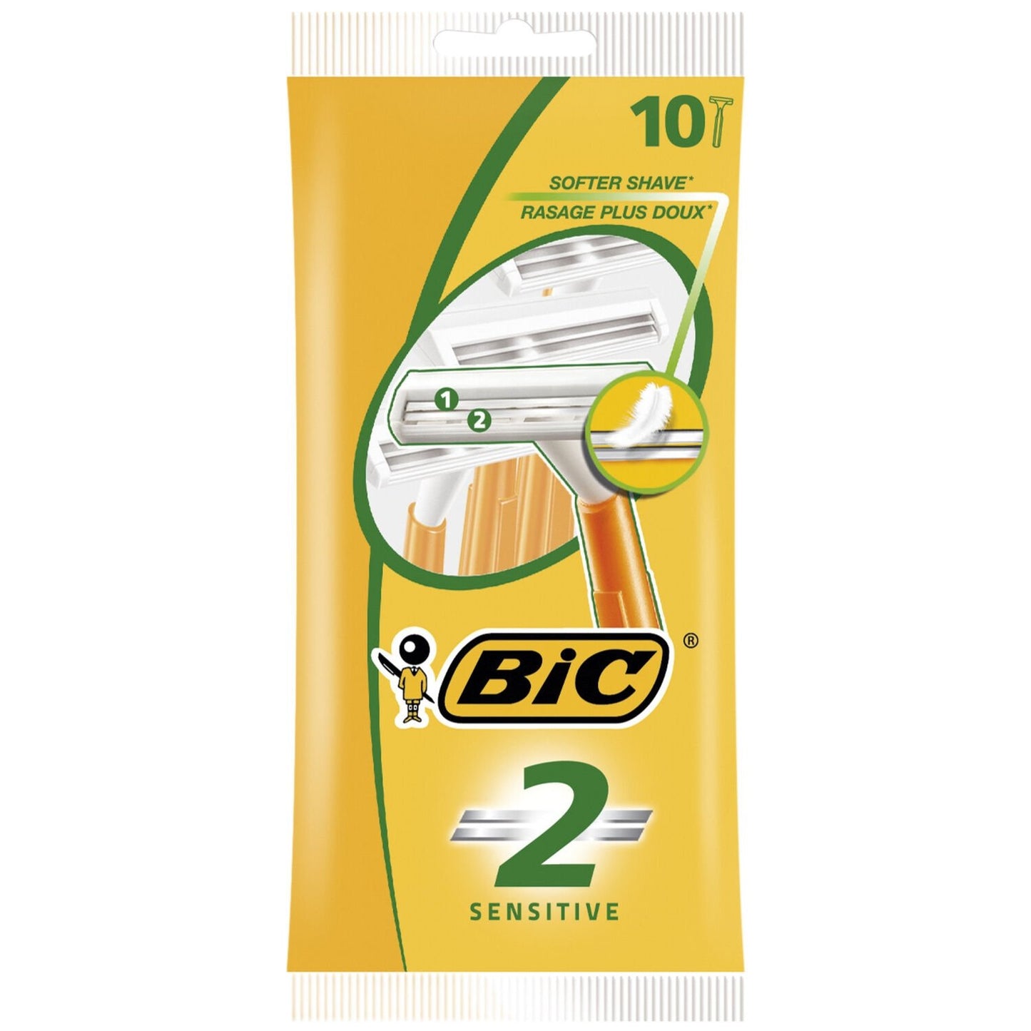 Rasoirs Jetables Peau Sensible pour Homme BIC le paquet de 10