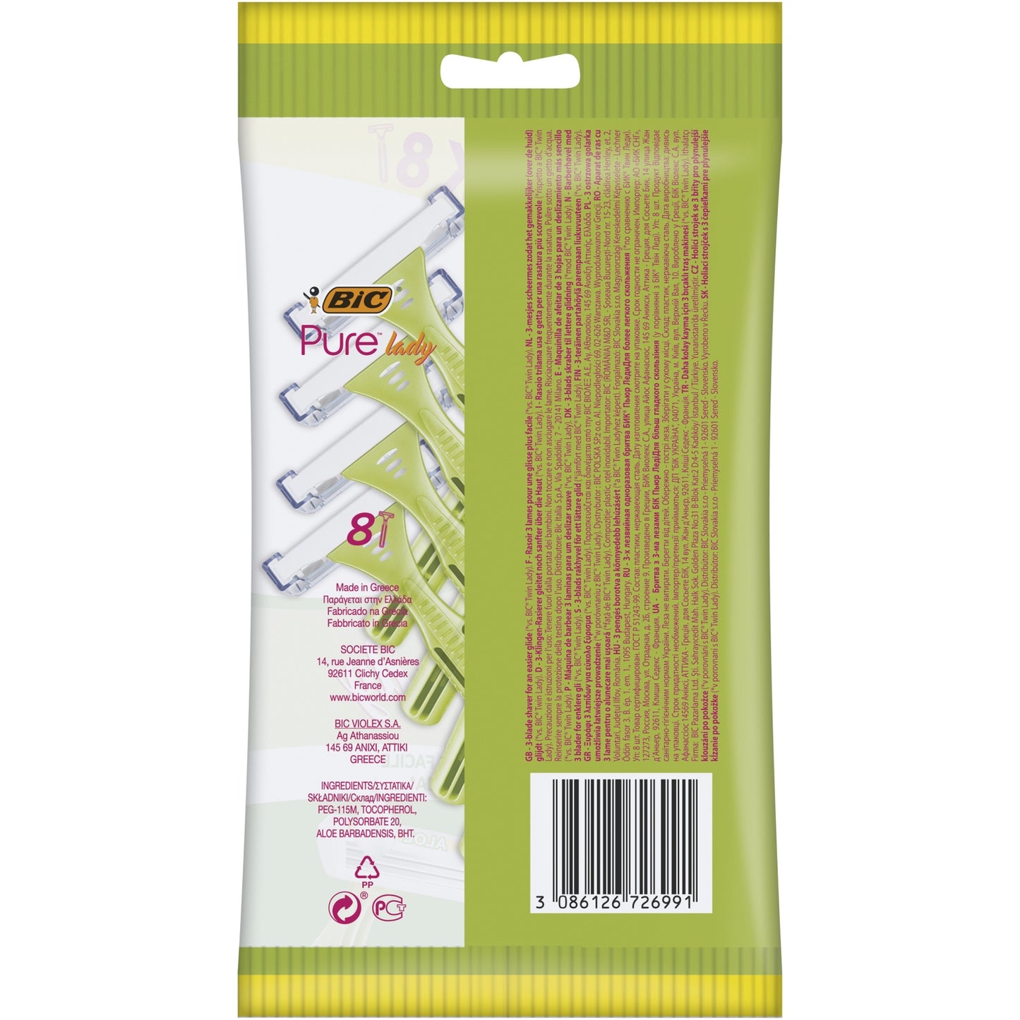 BIC Pure Lady Aloe Vera Einwegrasierer für Damen