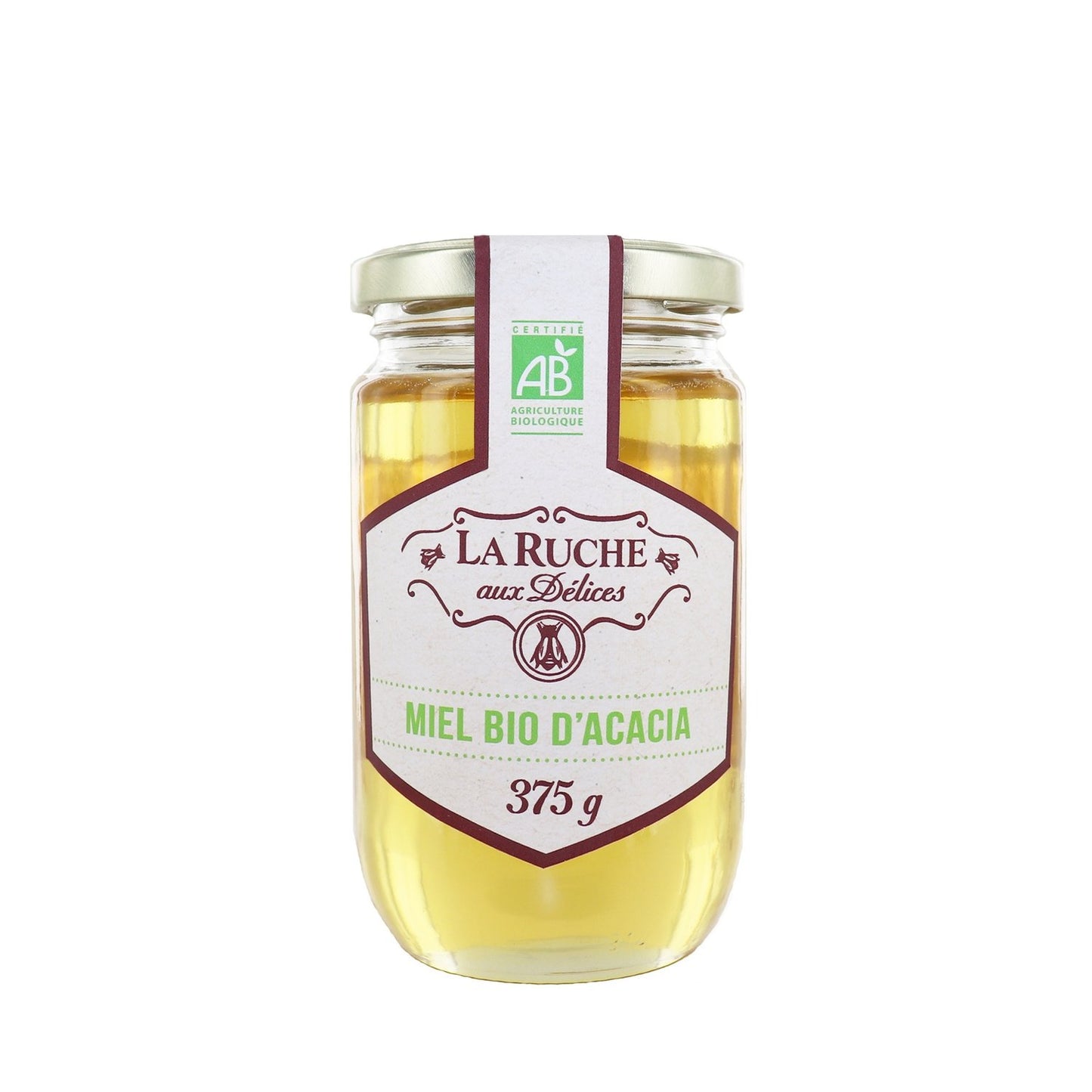 Miel d'Acacia Bio LA RUCHE AUX DELICES le pot de 375g