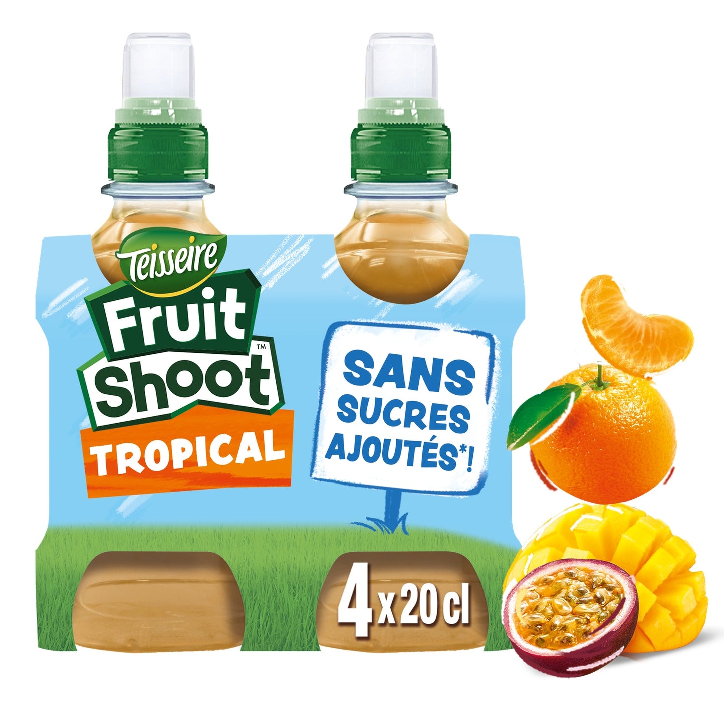 Boisson Rafraîchissante Fruit Shoot Tropical TEISSEIRE le pack de 4 bouteilles de 20cL