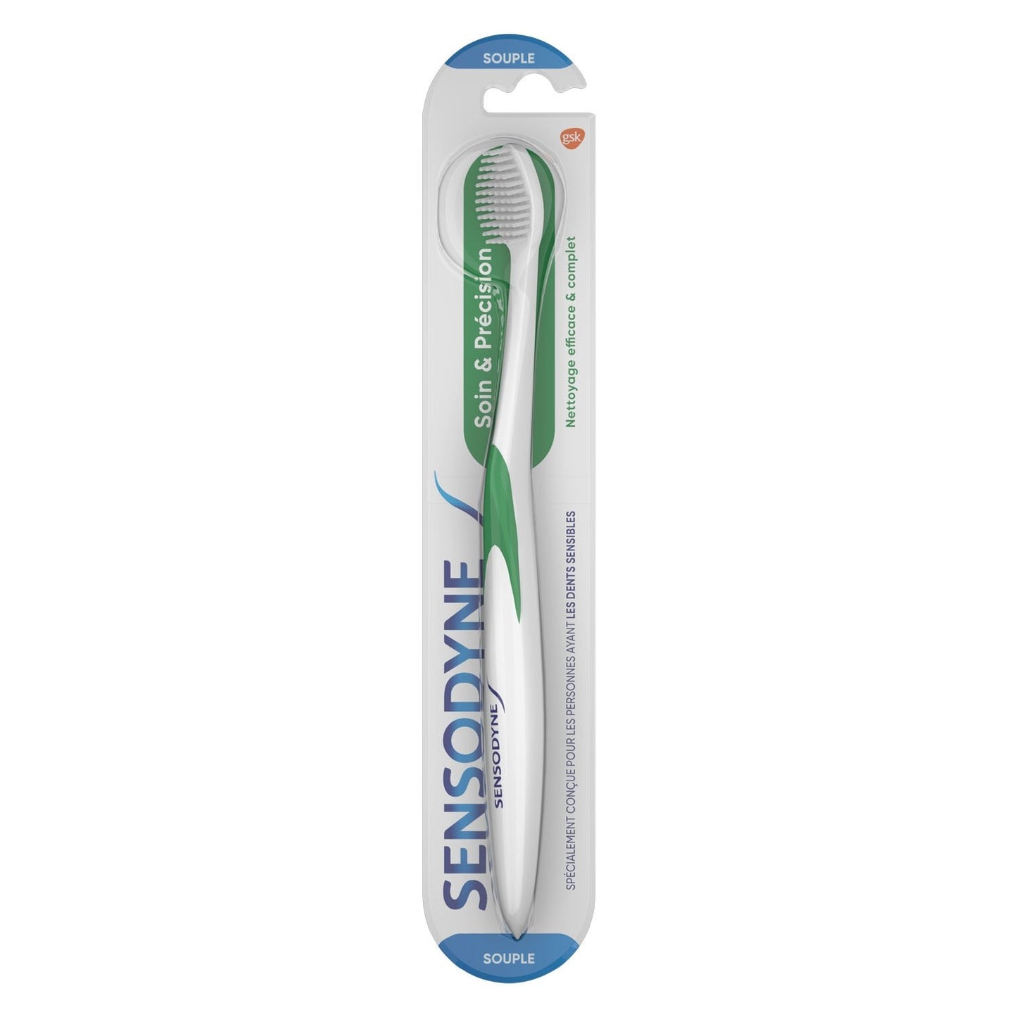 Brosse à Dents Souple Dents Sensibles Soin et Précision SENSODYNE la brosse à dents