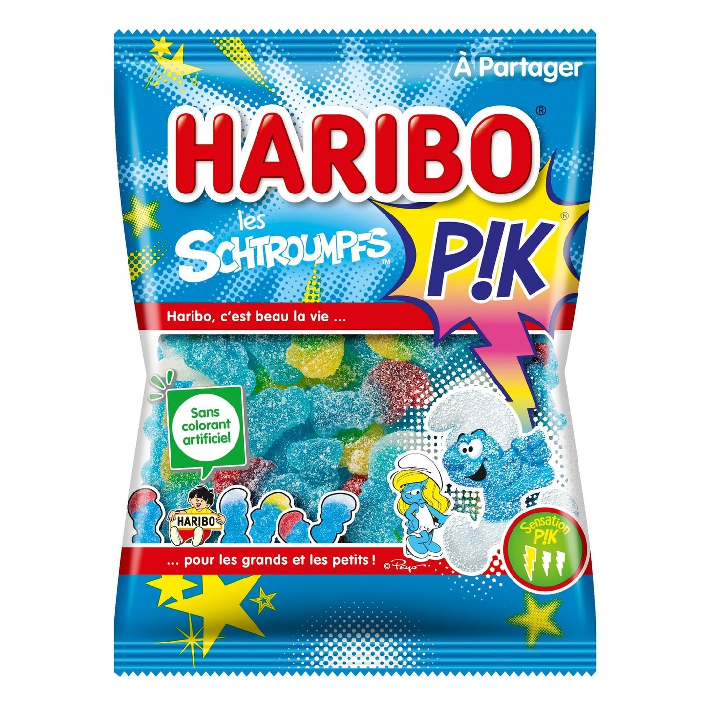 Bonbons les Schtroumpfs Pik HARIBO le paquet de 275g