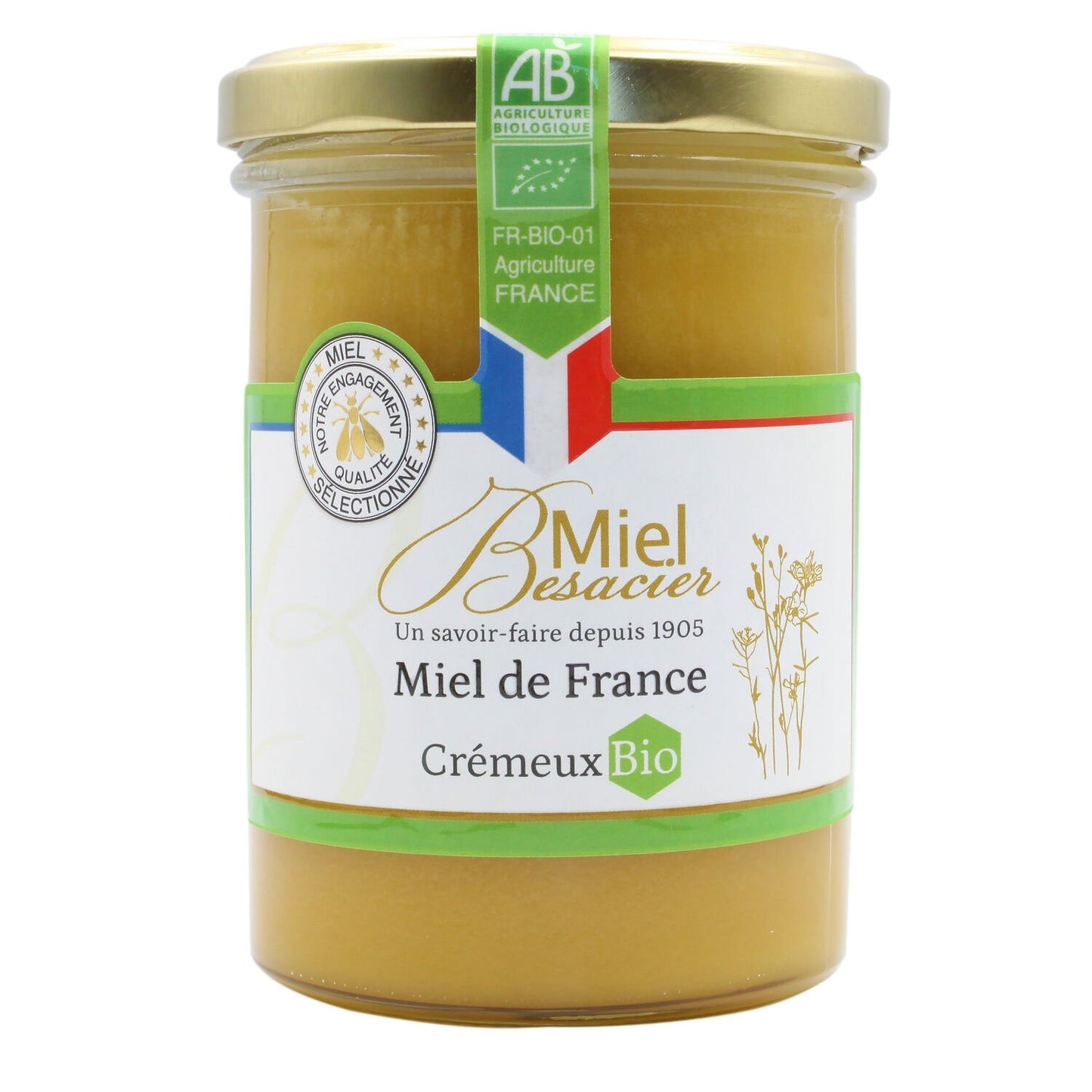 Miel Crémeux Bio MIEL BESACIER le pot de 500g
