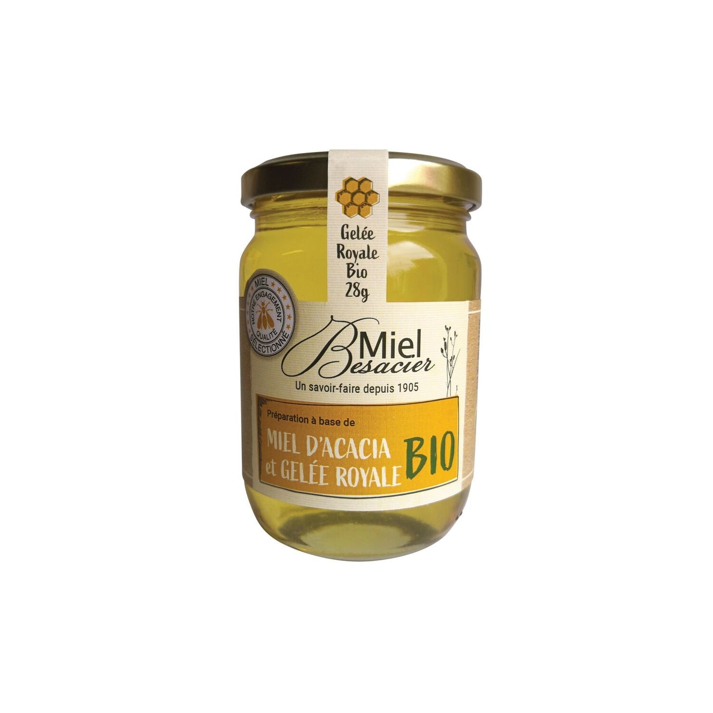 Miel d'Acacia et Gelée Royale Bio MIEL BESACIER le pot de 250g