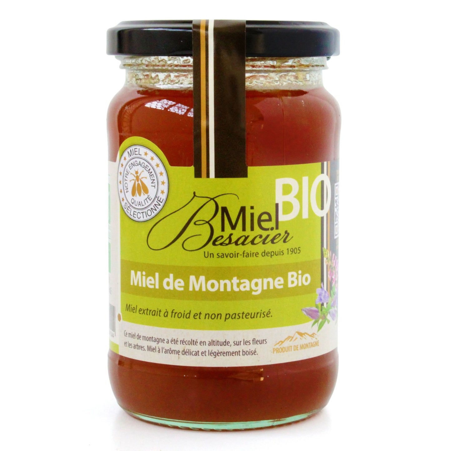 Miel de Montagne Bio MIEL BESACIER le pot de 350g