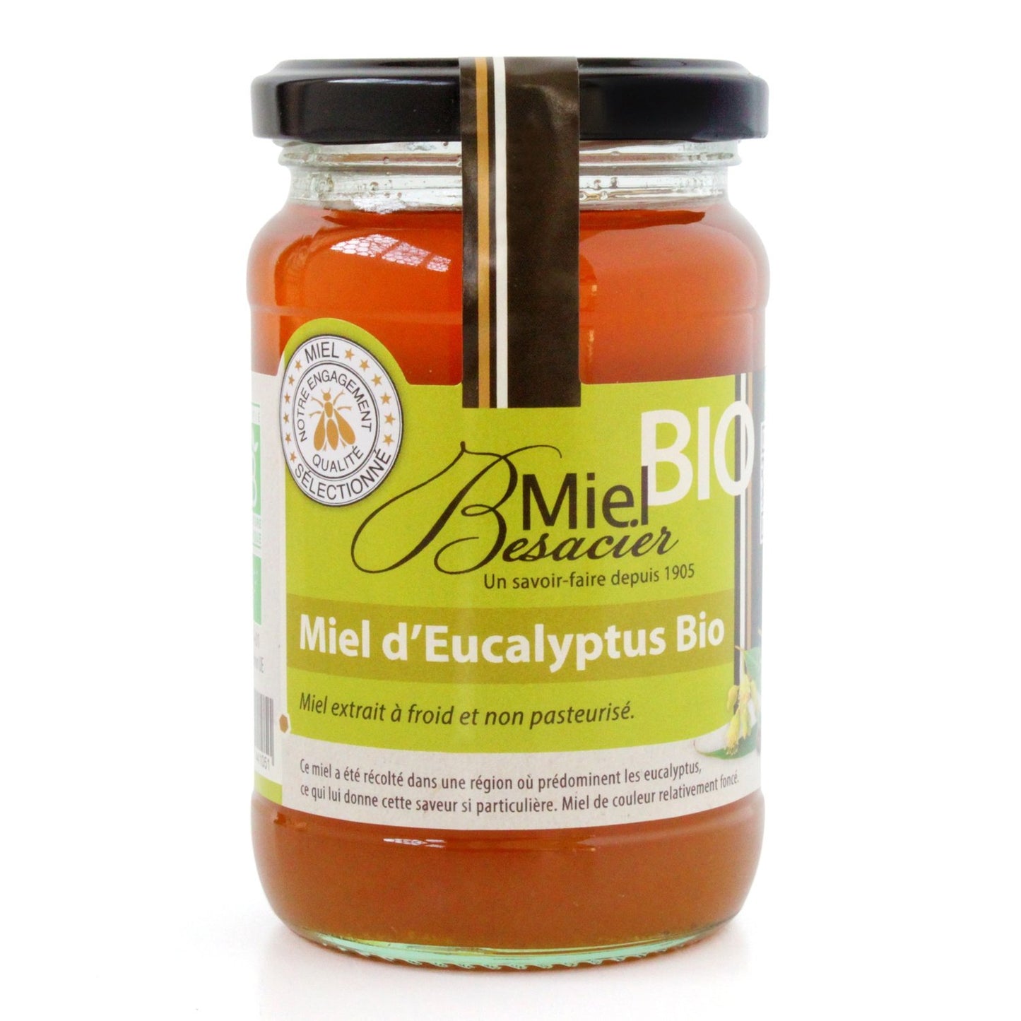 Miel d'Eucalyptus Bio MIEL BESACIER le pot de 350g