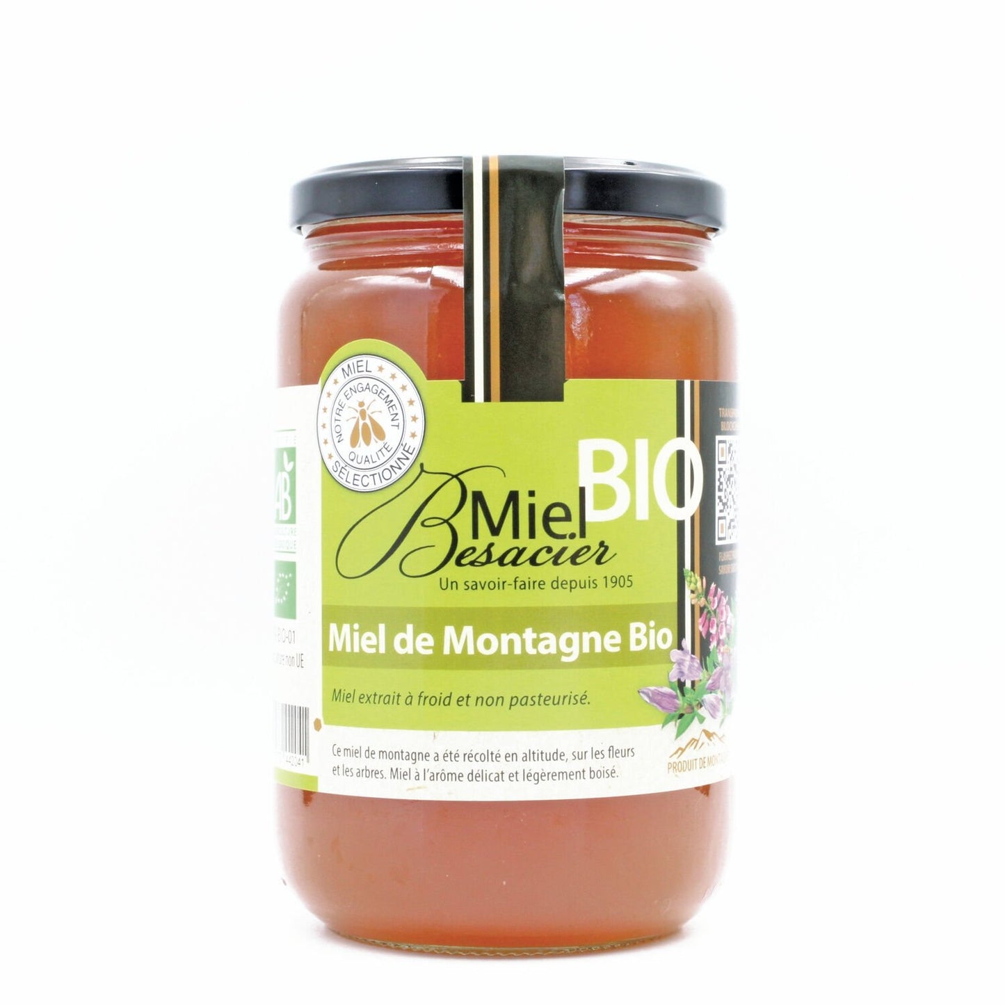 Miel de Montagne Bio MIEL BESACIER le pot d'1kg