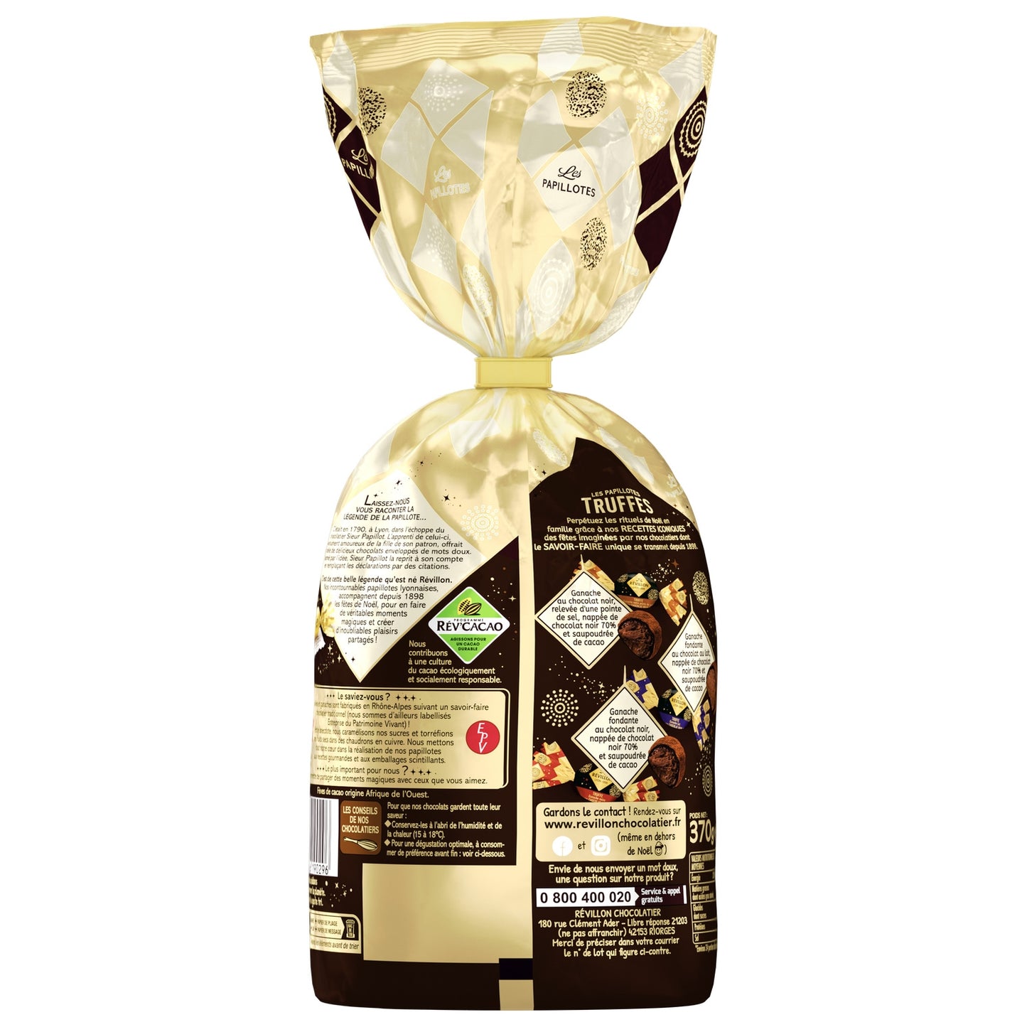 Chocolate Papillotes Truffle Dark 70% REVILLON SPECIALTY