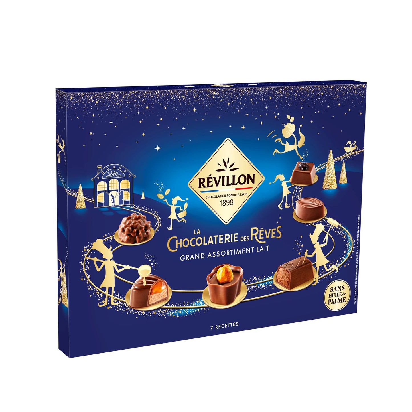 Assortiment de Chocolats Lait REVILLON CHOCOLATIER - Gamme de Noël 2025 la boite de 230g