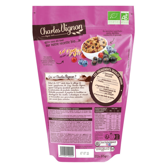CHARLES VIGNON Organic Crunchy Superfruit Muesli Cereal