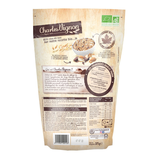 CHARLES VIGNON Organic Intense Dark Chocolate and Slivered Almond Granola Cereal