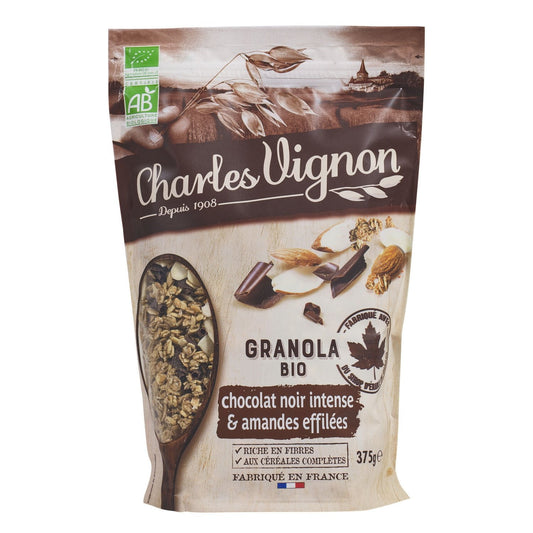 CHARLES VIGNON Organic Intense Dark Chocolate and Slivered Almond Granola Cereal