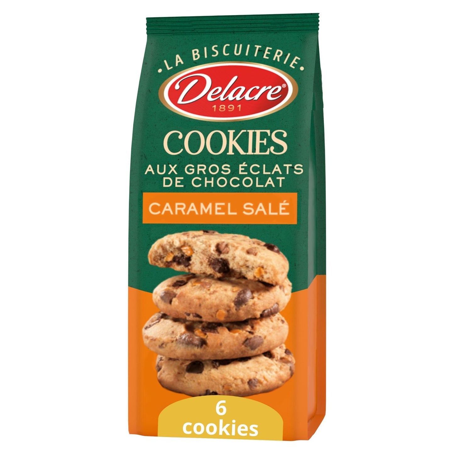 Cookies Caramel Salé DELACRE le paquet de 136g