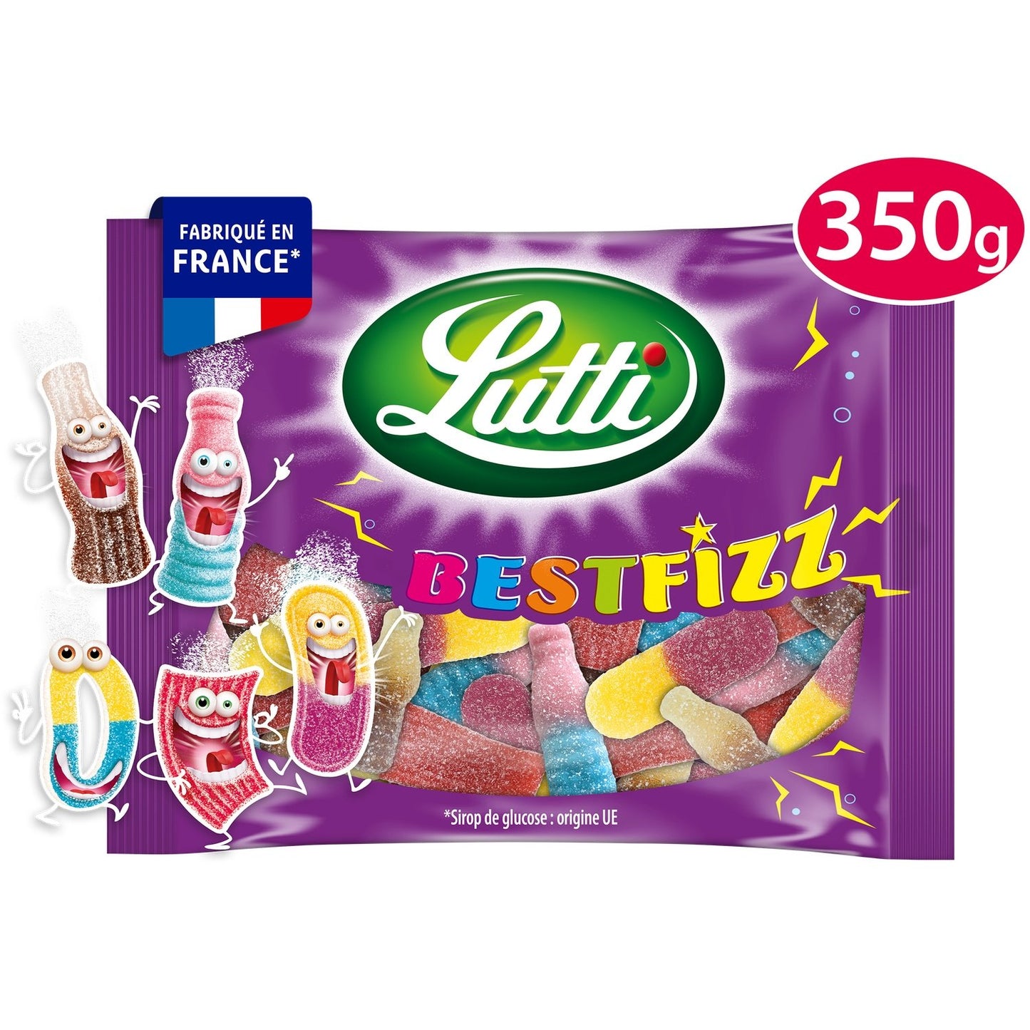 Bonbons Assortiment Bestfizz Piquants LUTTI Le sachet de 350G