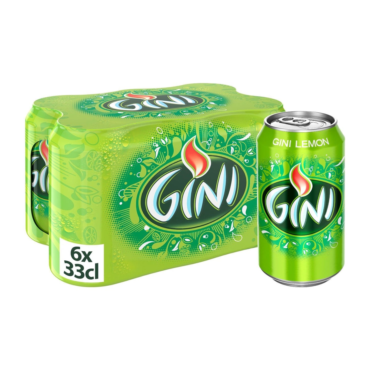 Soda au Citron GINI le pack de 6 canettes de 33cL
