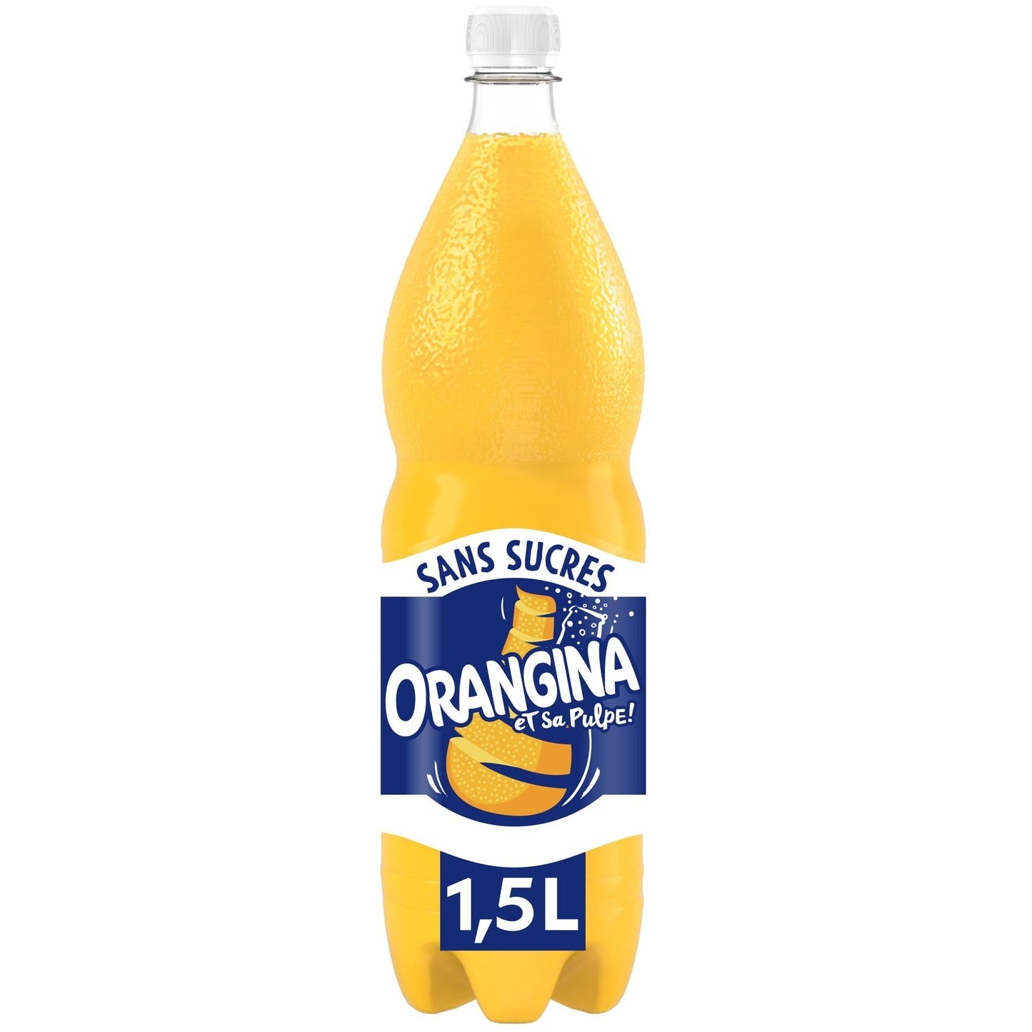 Soda à l'Orange et Sa Pulpe Sans Sucres Ajoutés ORANGINA la bouteille d'1,5L