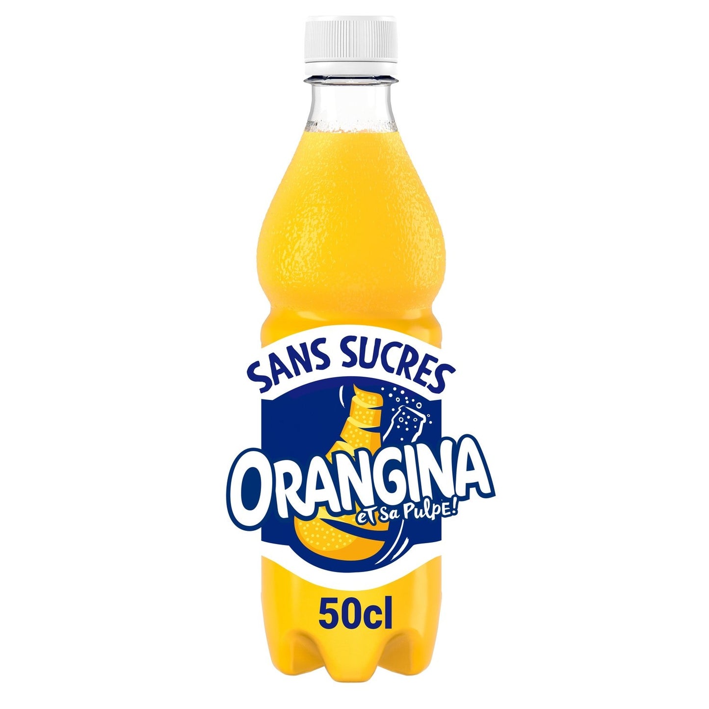 Orangenlimonade und Fruchtfleisch ohne Zuckerzusatz ORANGINA