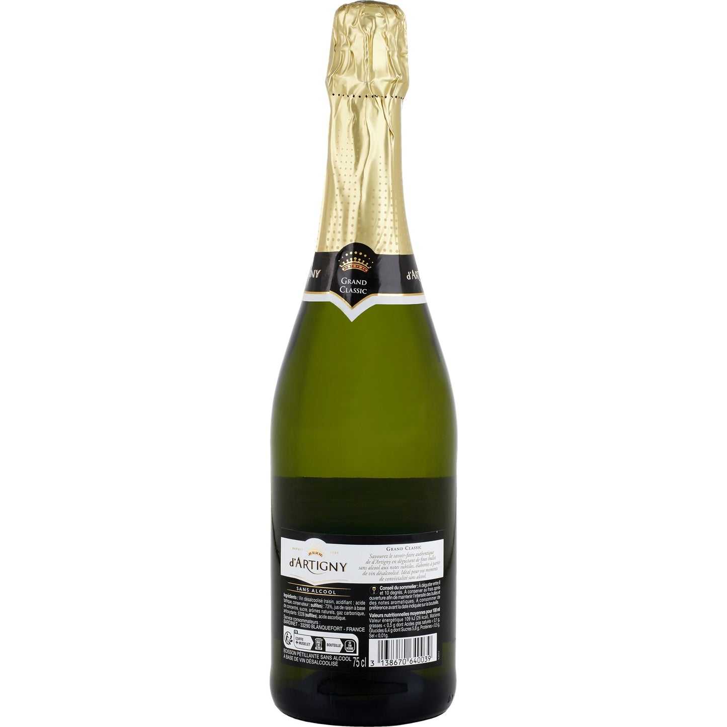 Boisson à Base de Vin Désalcoolisé Grand Classic Sans Alcool D'ARTIGNY