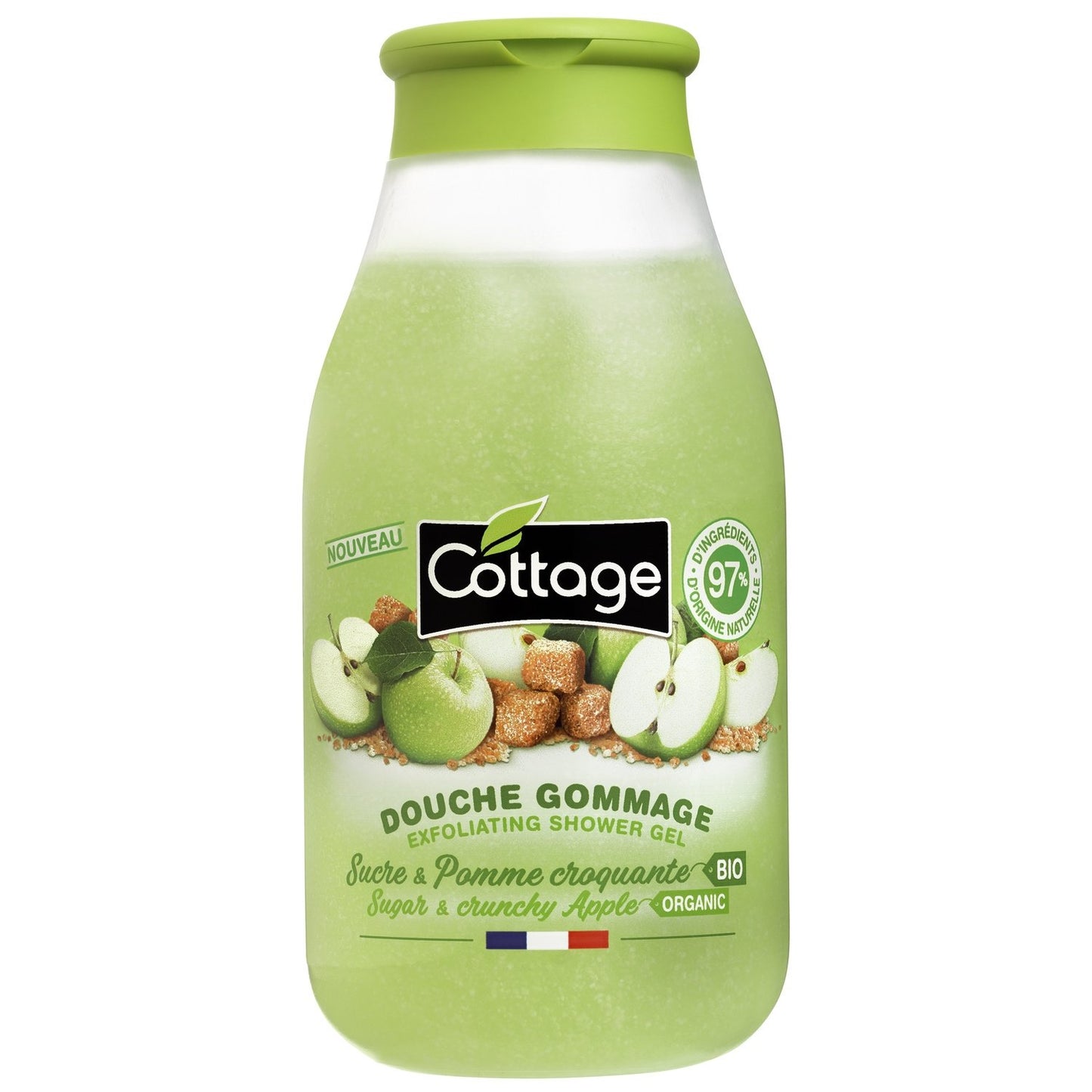 Organic COTTAGE Sugar and Crunchy Apple Scrub Shower Gel
