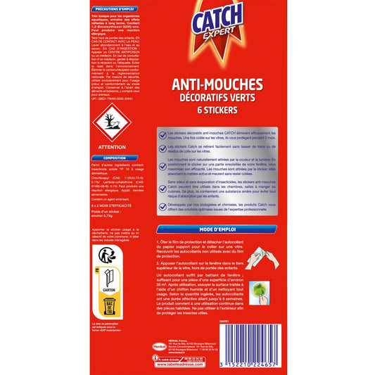 Anti-Mouches Stickers Fenêtre Verts CATCH