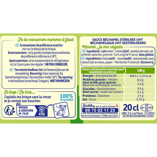 BRIDELICE UHT-Béchamelsauce