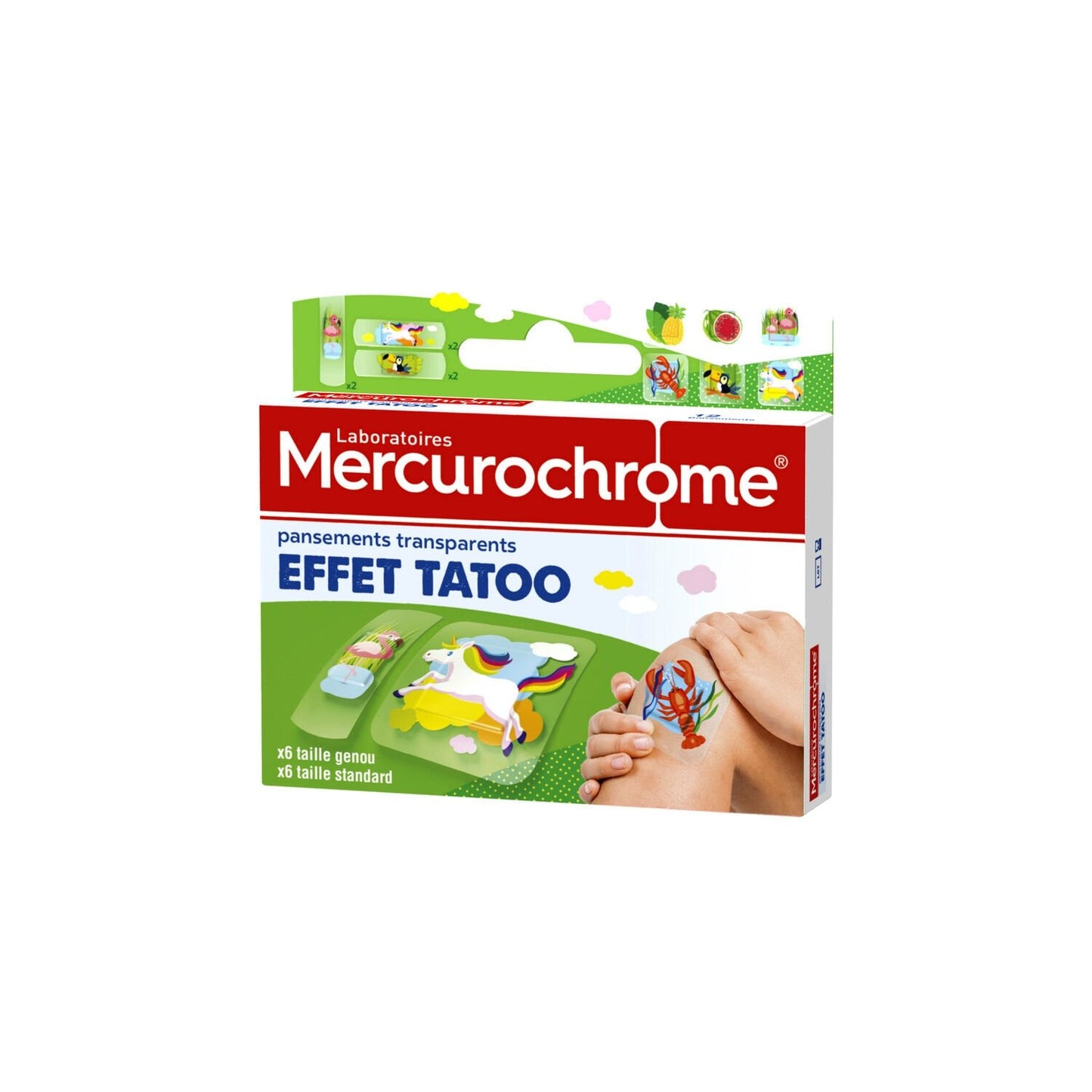 Kids Transparent Tattoo Effect MERCUROCHROME Dressing