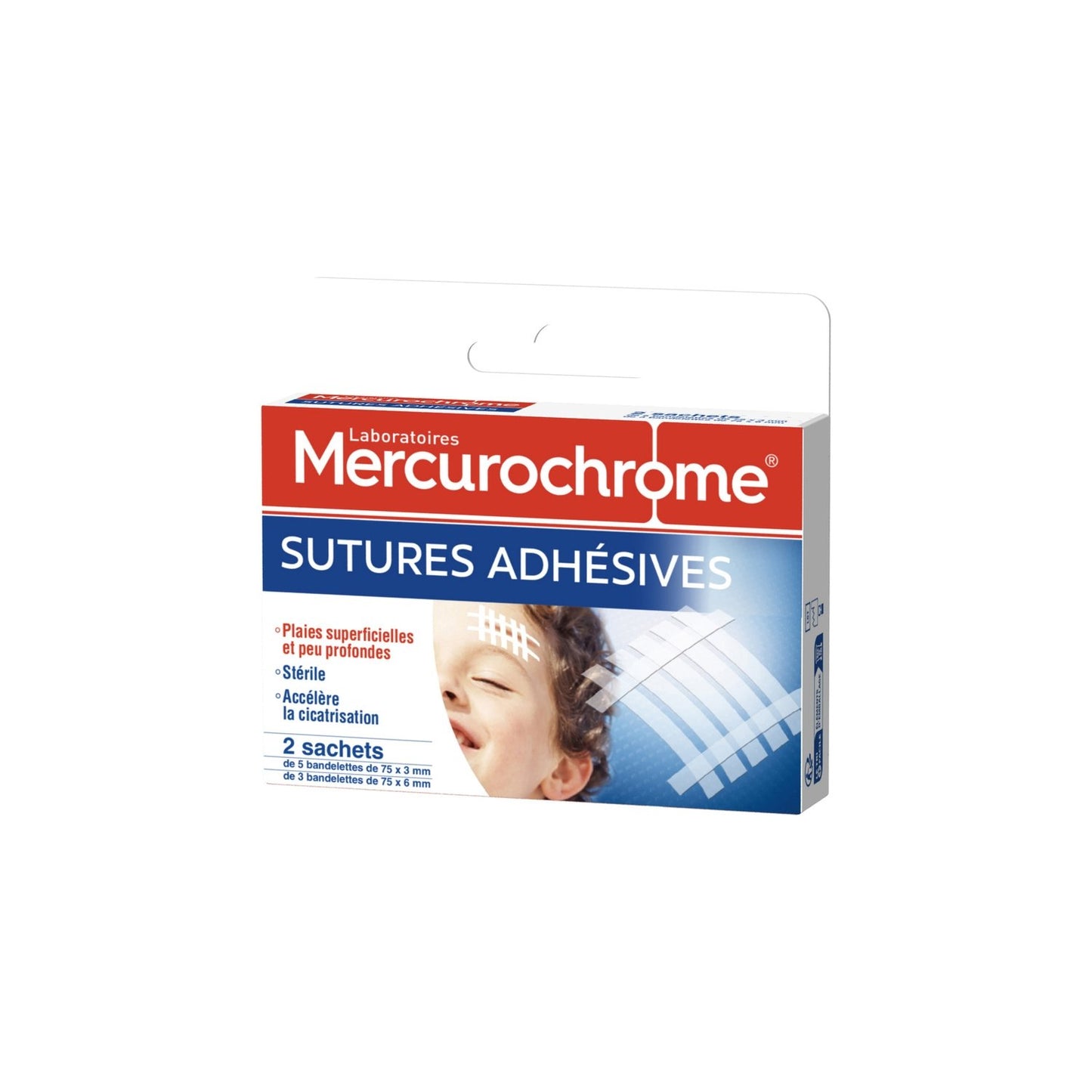 Pansements Strile en Bandelettes Prdcoupes Support Non Tissmasse Adhsive MERCUROCHROME la boîte de 16 pansements