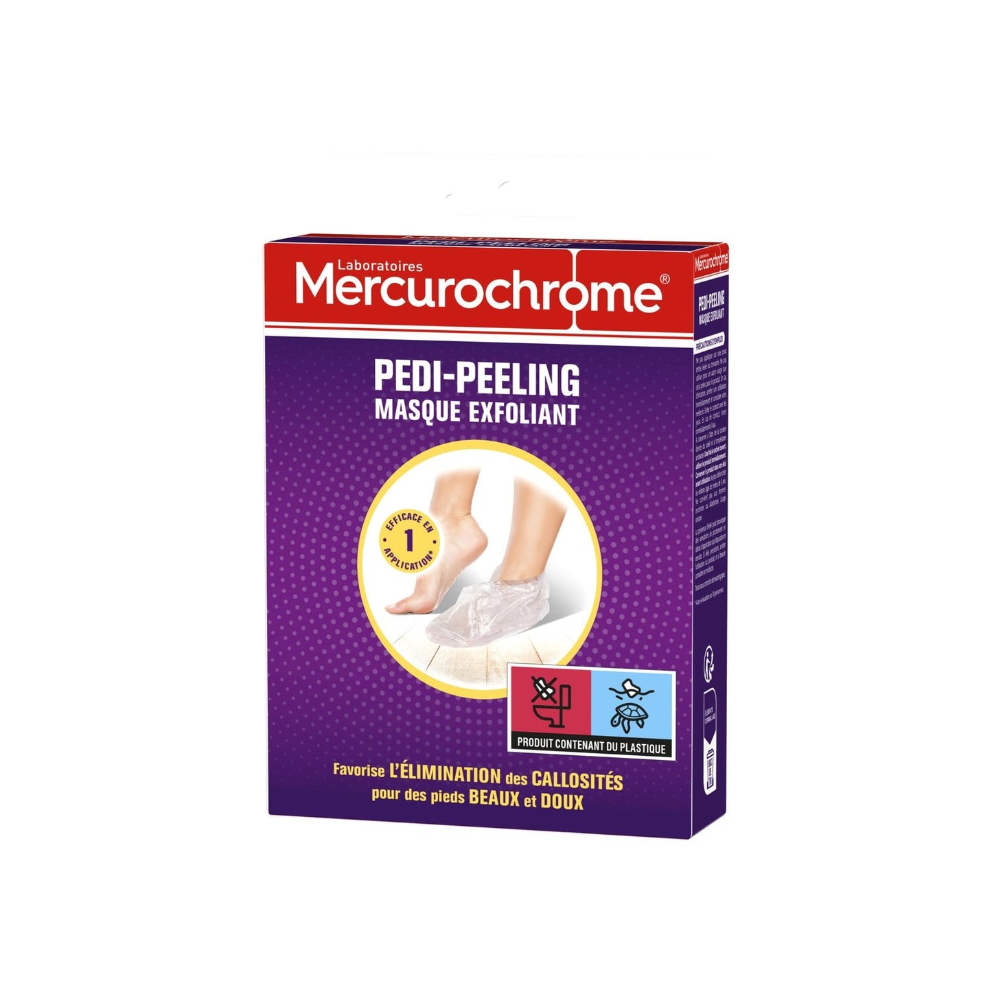 Masque Pieds Chaussettes Exfoliantes Peaux Mortes MERCUROCHROME la paire