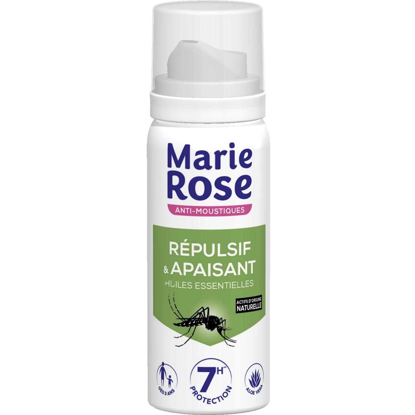 Anti-Moustiques Aérosol Répulsif et Apaisant Protection 7h Huiles Essentielles MARIE ROSE le spray de 100 ml